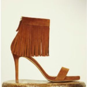 BCBG Maxazria Fringe Suede Sandal